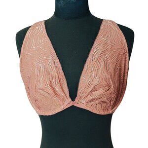 Victorias Secret 36DDD Bra Unlined Plunge Rose Gold Lace Elegant Design 36F
